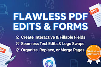 create editable fillable PDF form, add text, replace pages and change logo