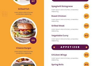 design attractive food menu for restaurant or hotels