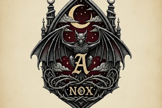 design a dark and stylish gothic logo for your brand
