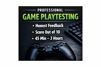 playtest and review your video game with honest feedback