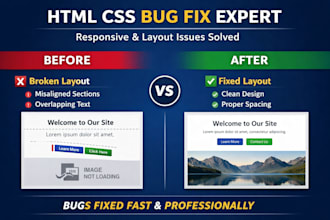 fix HTML CSS bugs and responsive issues