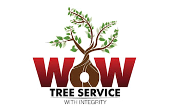 awesome landscape, grass trimming and lawn care logo
