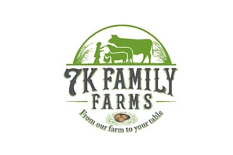do vintage farmers market friendly logo for 7k family farms