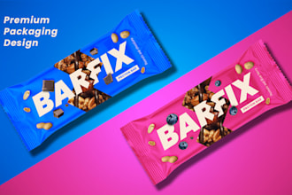 design premium product packaging and die line with 3d mockup