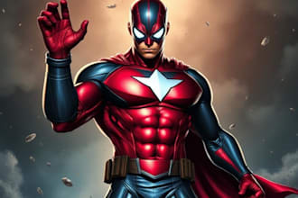 draw you as a superhero marvel or dc character