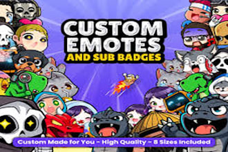 draw twitch emotes, animated emotes, chibi emotes, discord emoji