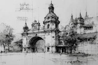 do architectural sketches interior and exterior