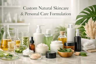 formulate custom natural skincare, face wash, hair care makeup personal products