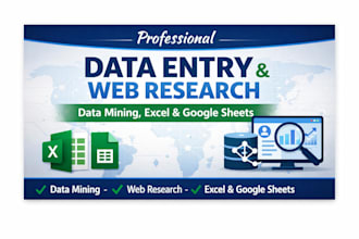 do accurate data entry, data mining and web research