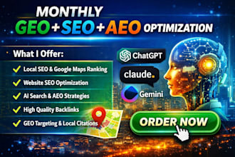 do monthly website local SEO GEO aeo and high quality backlinks for ai search