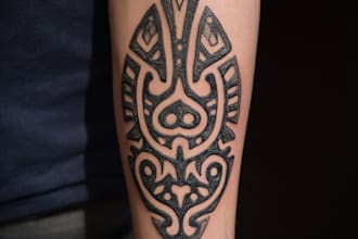 make a polynesian maori tribal tattoo