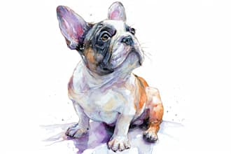 draw watercolor pet portrait