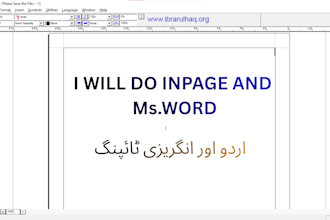 do professional urdu inpage typing and formatting