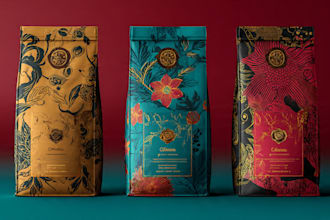 create coffee label and packaging design