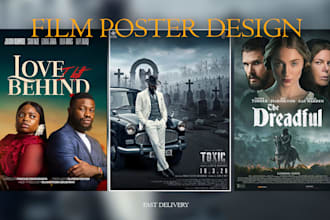 do a unique film poster design for you within 50 minutes