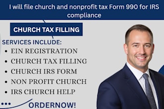 prepare and file form990 for church and nonprofit irs compliance