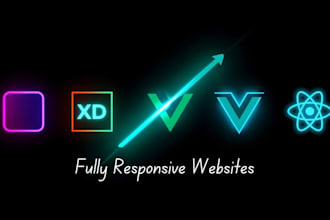 convert figma, xd to vue js, nuxt js or reactjs responsive website