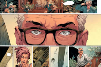 design a modern style comic strip story