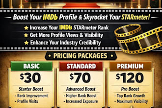 promote your imdb page and improve starmeter rank