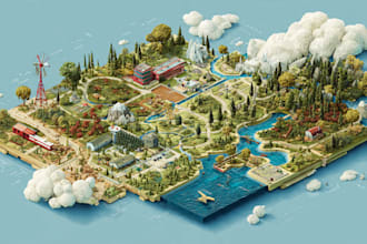 draw a unique vector or isometric map