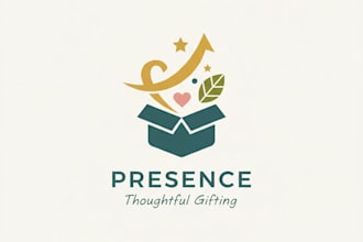 design a creative gift box logo for your brand