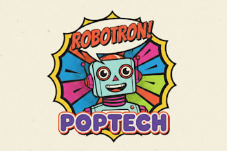 design a bold and colorful pop art logo for your brand