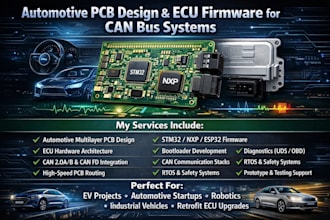 design automotive pcb and develop ecu firmware for can bus systems