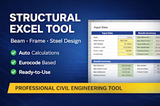 create structural excel spreadsheets for beam and frame design
