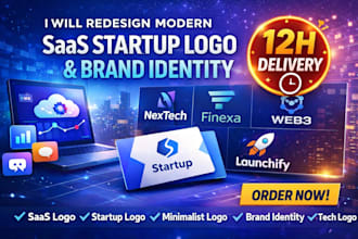 redesign modern saas startup logo and  brand identity