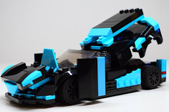 design lego 3d model, lego moc, lego car, lego technic with bricklink studio