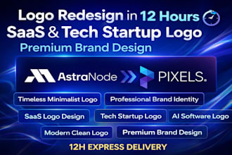 design a modern saas and tech startup logo with a premium brand identity