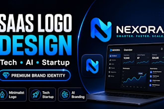 design a modern saas and tech startup logo