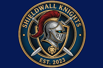 make modern knight mascot logo design service for business page