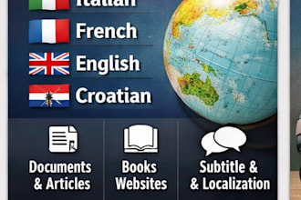 translate content in business italian, english, french and croatian