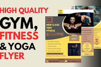 design high quality gym, fitness and yoga flyer or poster