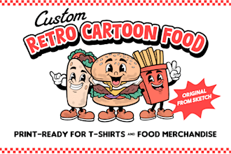 draw retro cartoon mascot character