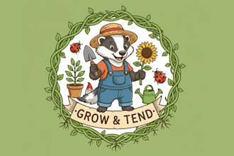 do awesome excellent gardening mascot logo design service