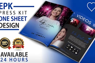 design clickable artist dj press kit, music epk design, one sheet, artist epk