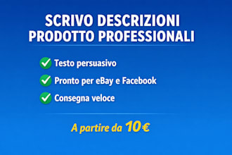scrivo descrizioni prodotto professionali per vendere online