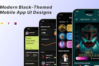 design modern mobile app UI UX for ios and android