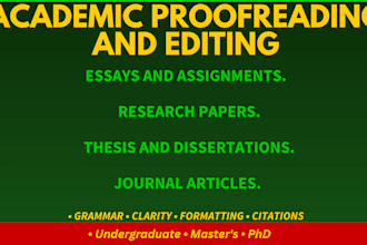 proofread and polish your thesis, proposal, dissertation or capstone project