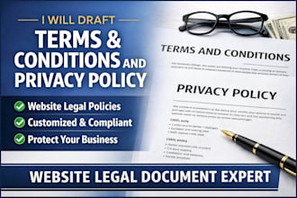 draft terms and conditions and privacy policy for your website