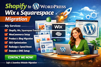 do shopify to wordpress migration wix and squarespace website transfer