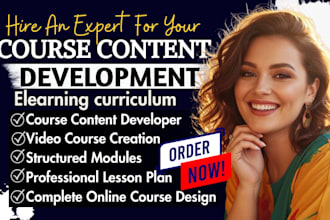 do course content development, elearning curriculum, modules lesson plan