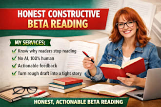 beta read your novel and provide honest feedback