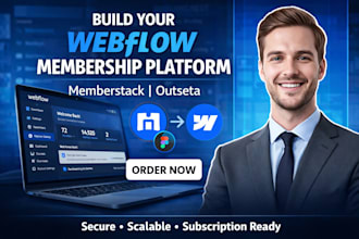 build webflow membership website memberstack, outseta figma to webflow developer