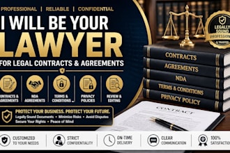 be your lawyer for legal contracts, agreements, nda, terms and conditions