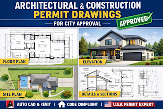 draw architectural and construction permit drawings for city approval