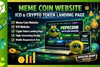 create token memecoin website, presale website, crypto landing page, x marketing