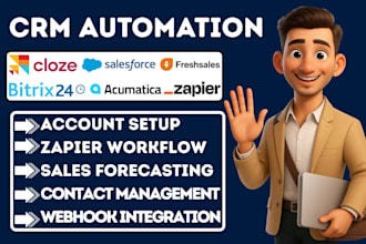 setup cloze salesforce freshsales bitrix24 automation acumatica zapier workflow
